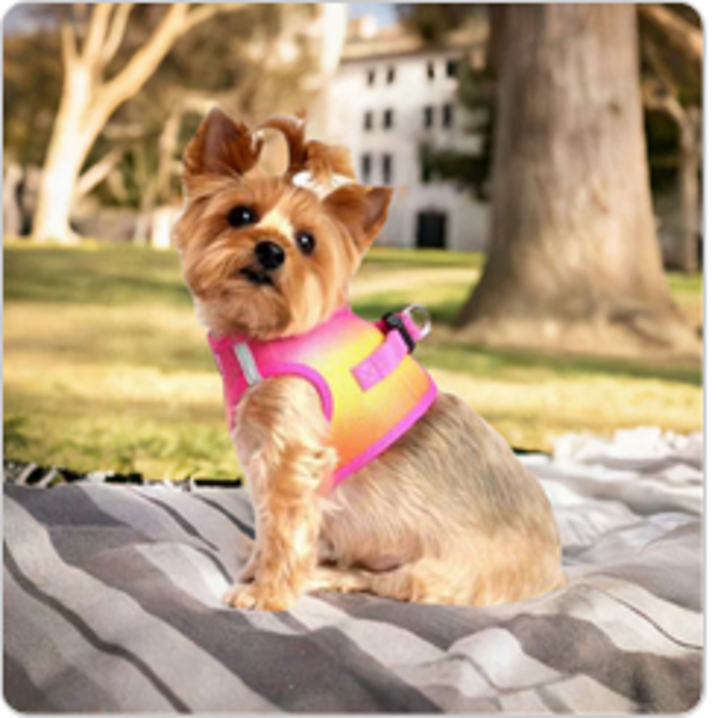 Doggie Design No-Choke Dog Harness – Raspberry & Orange