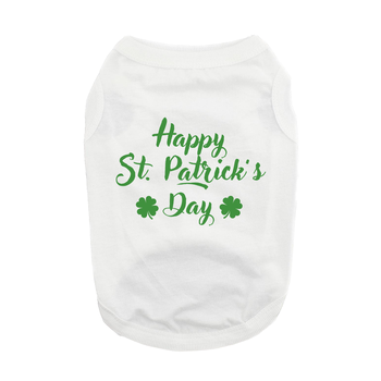 Happy St. Patrick's Day Dog Shirt - White 78737