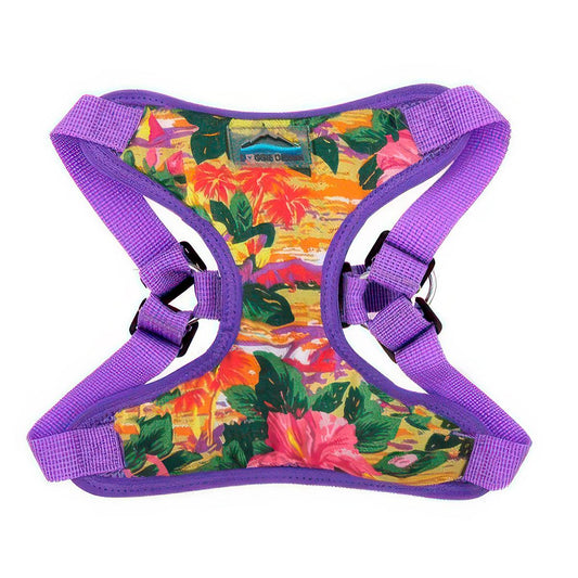 Wrap and Snap Choke Free Dog Harness by Doggie Design - Sunset Hibiscus