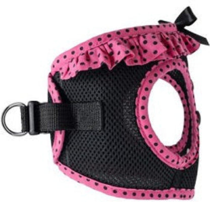 Polka Dot Dog Harness Hot Pink and Black 78491