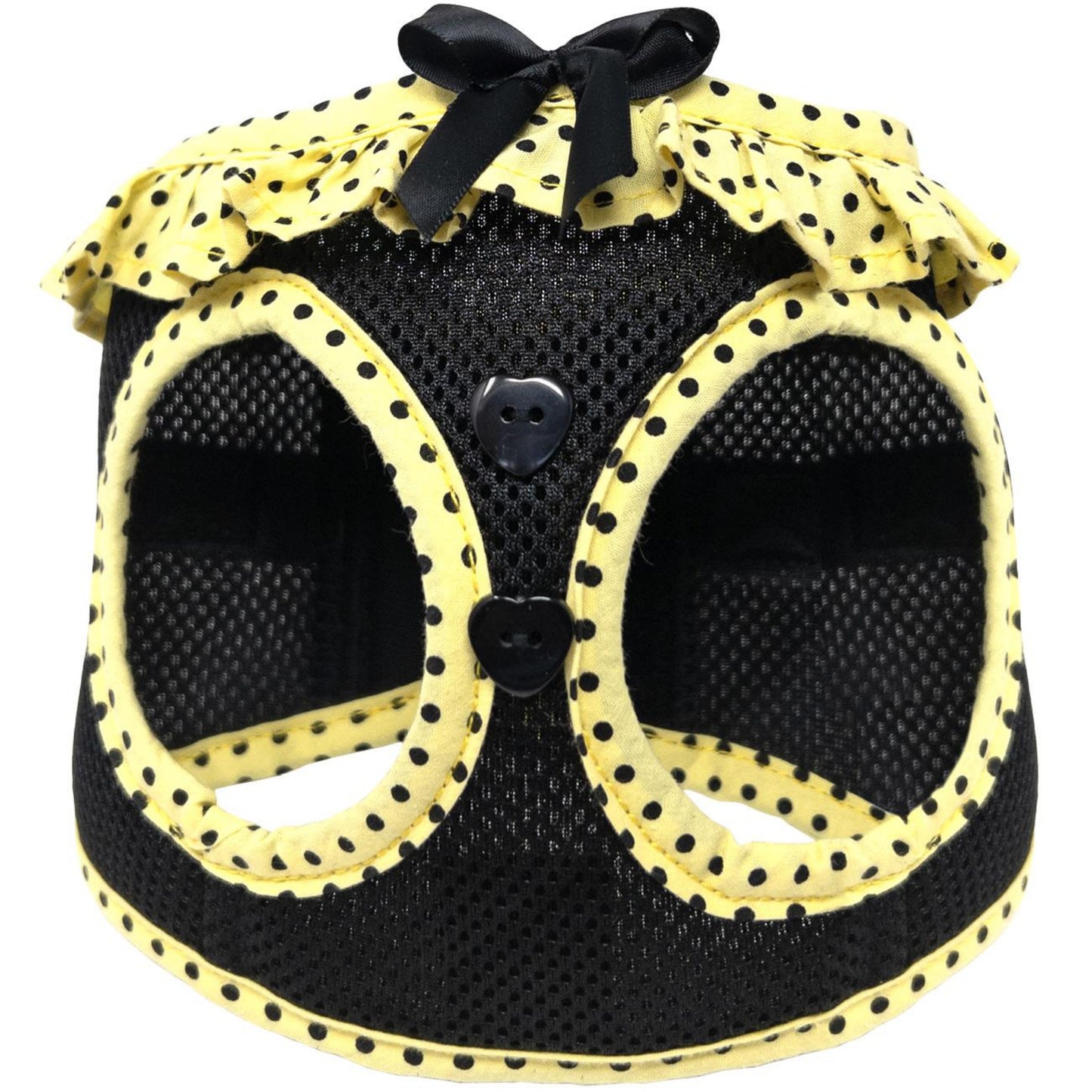 American River Choke Free Dog Harness Polka Dot-Yellow & Black Polka Dot 78577