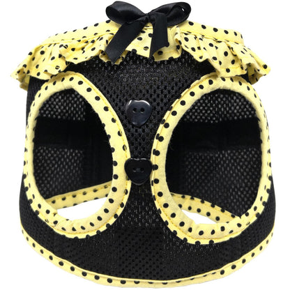 American River Choke Free Dog Harness Polka Dot-Yellow & Black Polka Dot 78577