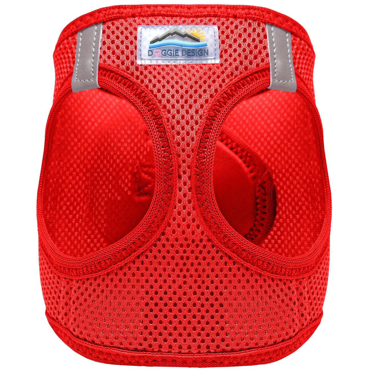 Red step‑in mesh dog harness by Doggie Design