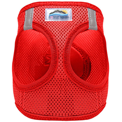 Red step‑in mesh dog harness by Doggie Design