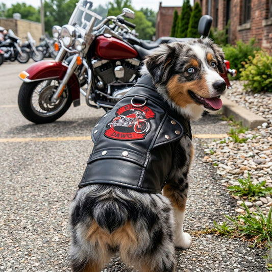 Doggie Design Biker Dawg Motorcycle Coat-Black