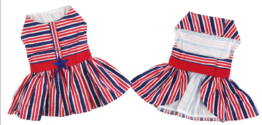 Patriotic dog dress fabric detail – lightweight breathable material
