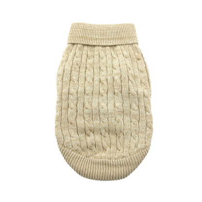 Combed Cotton Cable Knit Dog Sweater 68238