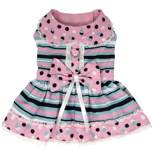 Dots & Stripes Harness Dress - Pink & TealÊ78584