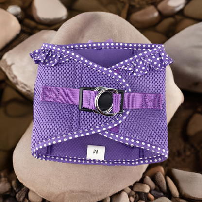 American River Choke Free Dog Harness Polka Dot Collection - Paisley Purple Polka Dot