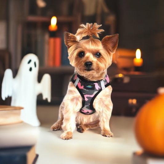 American River Camo Choke Free Dog Harness Pink