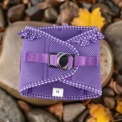 American River Choke Free Dog Harness Polka Dot Collection - Paisley Purple Polka Dot