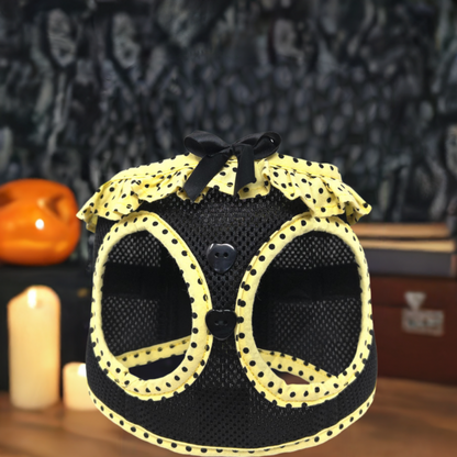 American River Choke Free Dog Harness Polka Dot-Yellow & Black Polka Dot 78577