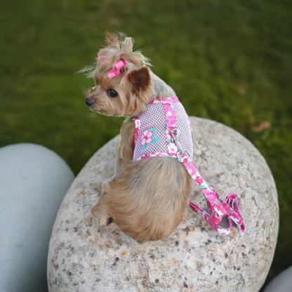 Cool Mesh Dog Harness Hibiscus Pink