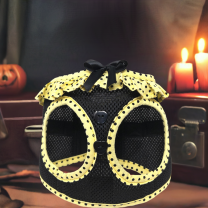 American River Choke Free Dog Harness Polka Dot-Yellow & Black Polka Dot 78577
