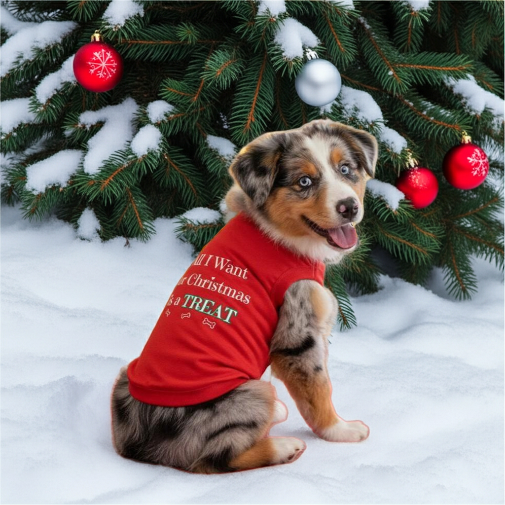 All I Want For Christmas Dog Shirt - Red  78718