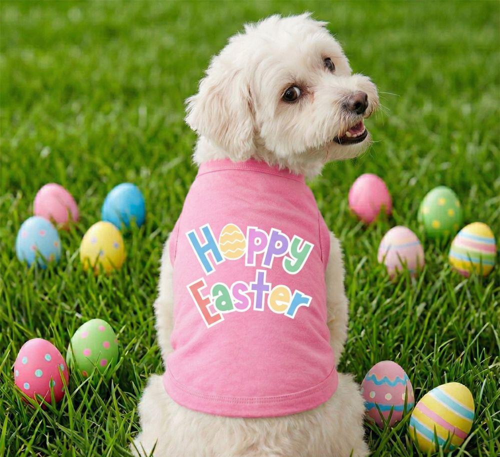 Hoppy Easter Dog Shirt – Carnation Pink | Cute Spring Holiday Dog Tee