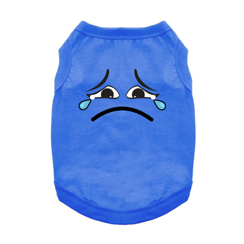 Sad Face Dog Tank - Nautical Blue