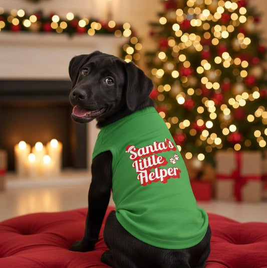 Santa's Little Helper Dog Shirt - Green 78723