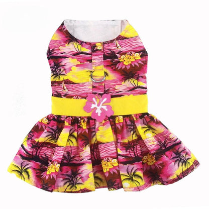 Tropical Sunset Dog Dress with Matching Leash | Doggie Design (XS–XL)