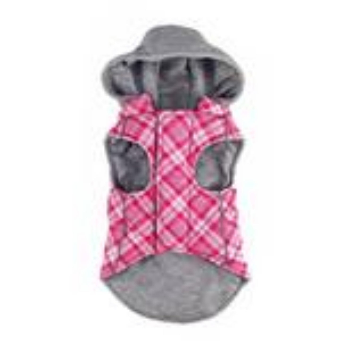 Weekender Dog Sweatshirt Hoodie Pink & White Plaid
