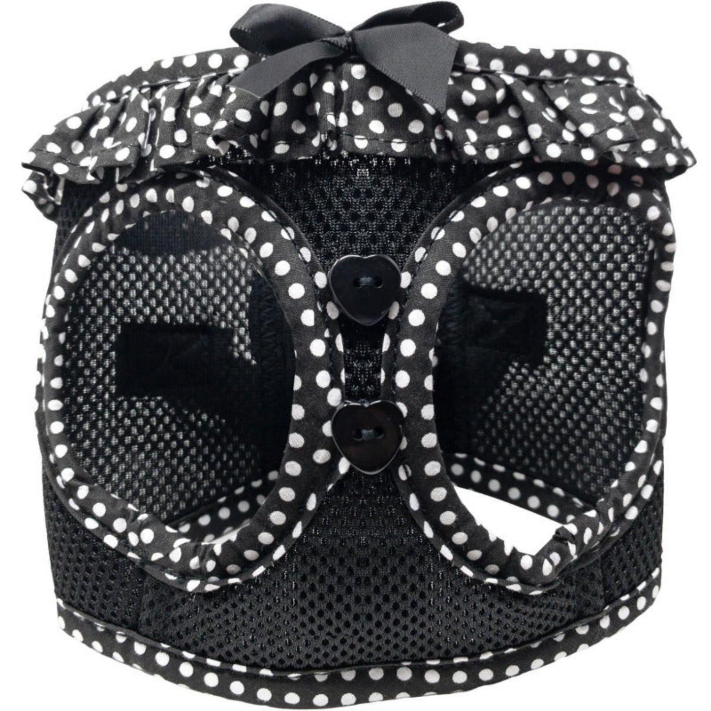 American River Choke Free Dog Harness Polka Dot - Black and White Polka Dot