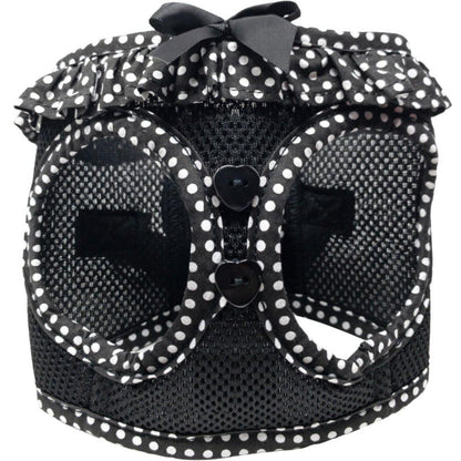 American River Choke Free Dog Harness Polka Dot - Black and White Polka Dot