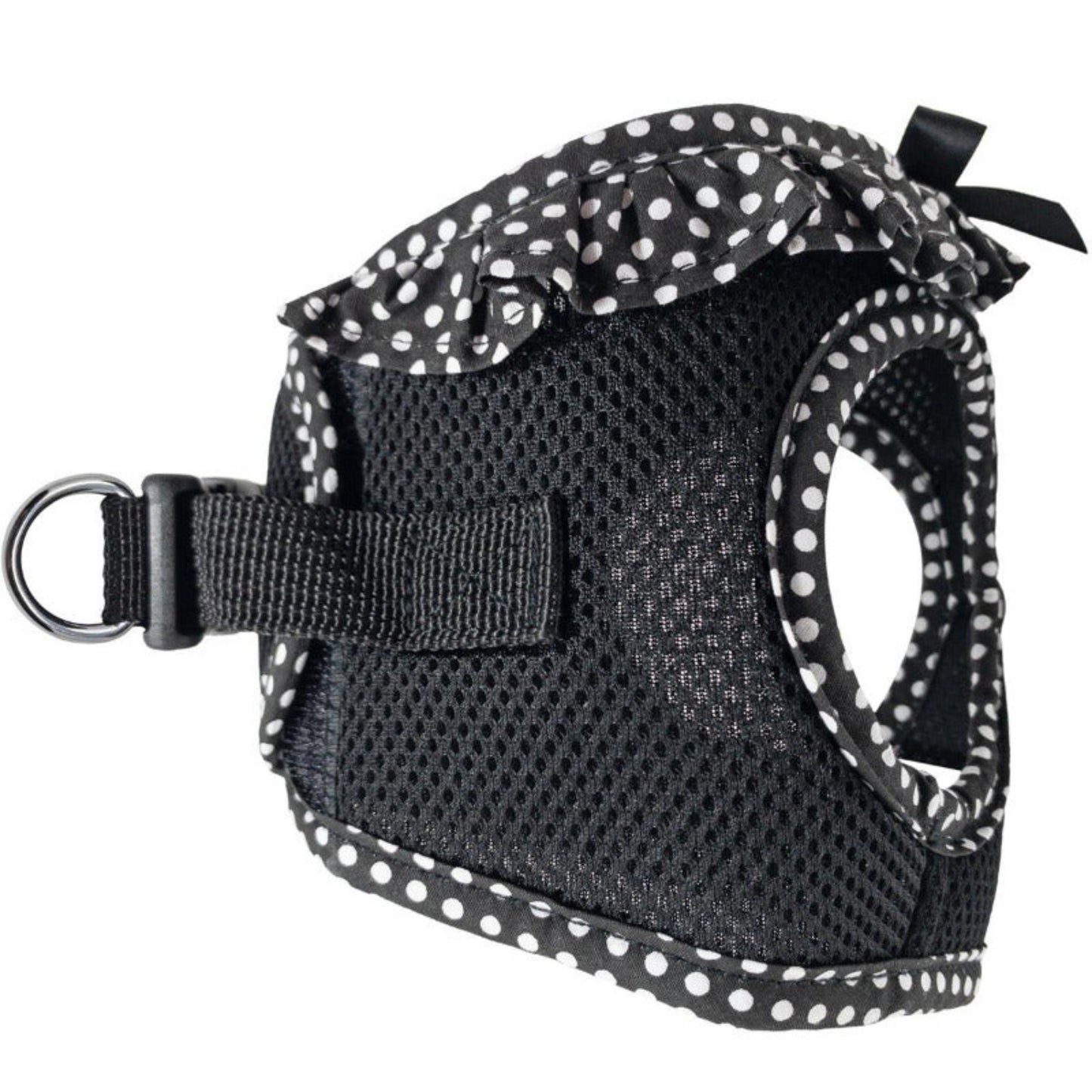 American River Choke Free Dog Harness Polka Dot - Black and White Polka Dot