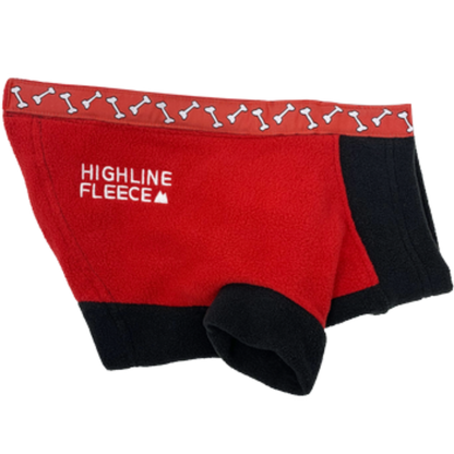Highline Fleece Dog Coat - Red and Black