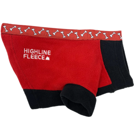Highline Fleece Dog Coat - Red and Black
