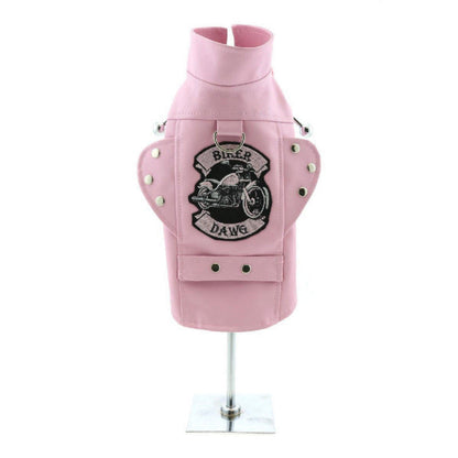Biker Dawg Motorcycle Jacket-Pink