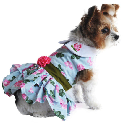 Doggie Design Pink Rose Harness Dress with Matching Leash 78467