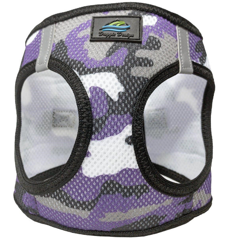 American River Choke Free Dog Harness Camouflage Collection purple