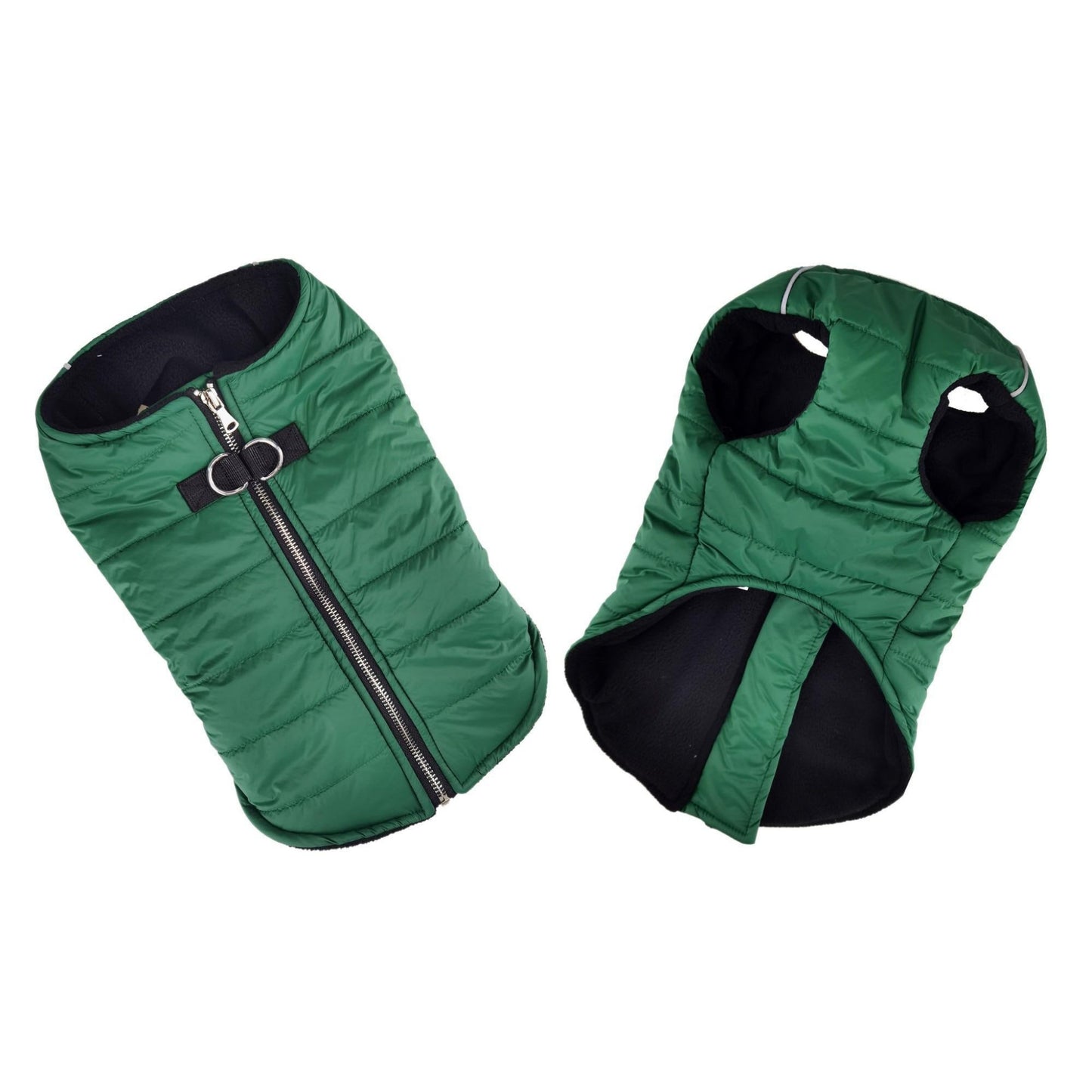 Zip-up Dog Puffer Vest - Dark Green 78537