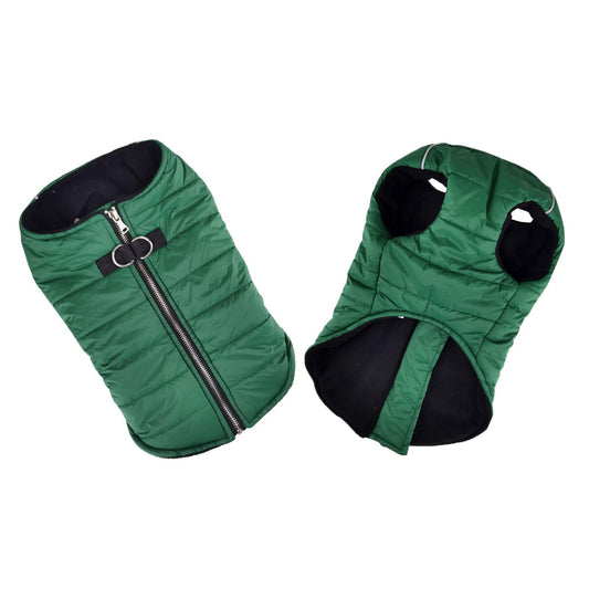 Zip-up Dog Puffer Vest - Dark Green 78537