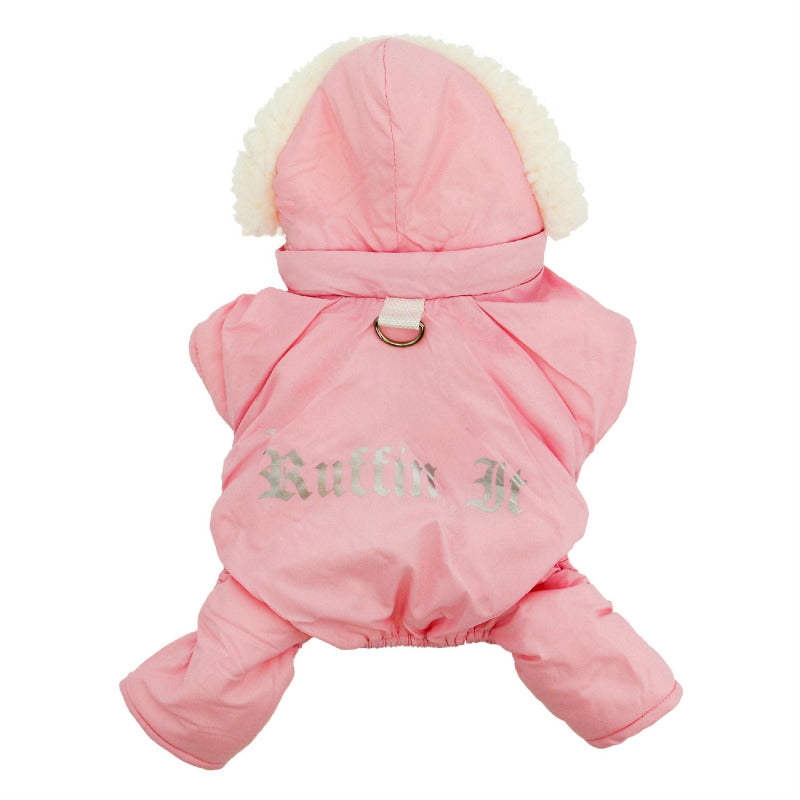 Doggie Design Pink Ruffin It Dog Snowsuit Harness  2100