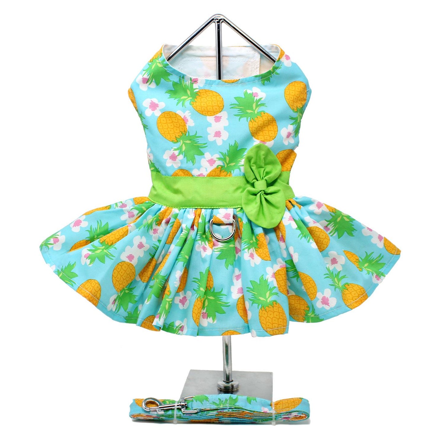 Pineapple Luau Dog Harness Dress with Matching LeashDD# 73384