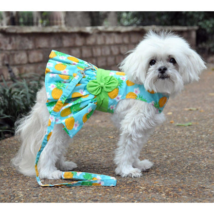 Pineapple Luau Dog Harness Dress with Matching LeashDD# 73384